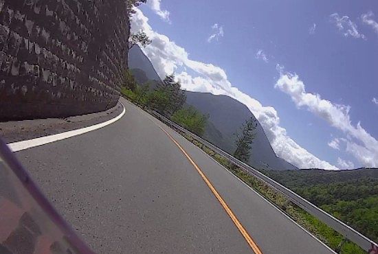 男体山が見えるバイクドライブレコーダー映像