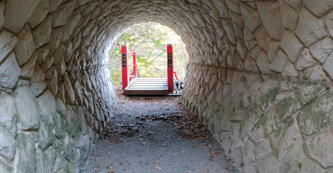 袈裟かけ橋前のトンネル